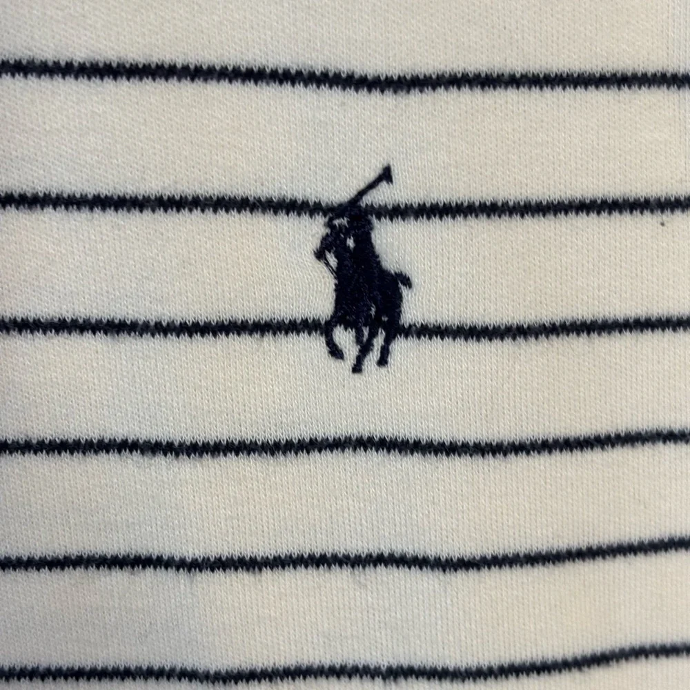 Polo Ralph Lauren cream and Blue Striped Cotton Polo Shirt Mens XL‎